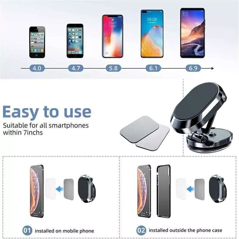 Magnetic Phone Holder For Car, Dashboard Car Phone Holder Mount Magnetic Stainless