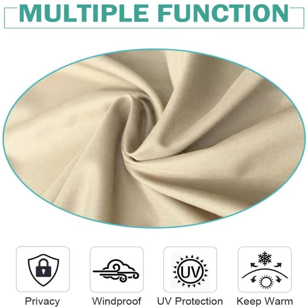 Beige Toile Outdoor Thermal Blackout Curtain - 50 In. W X 120 In. L