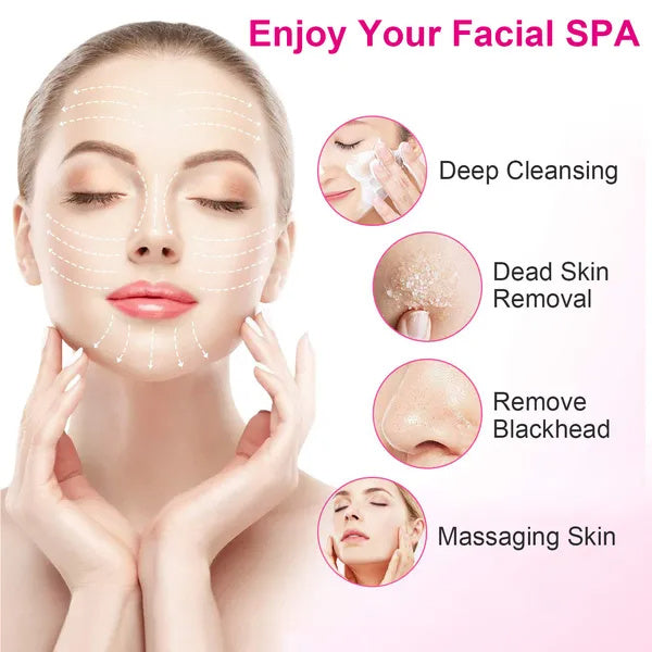 Waterproof Facial Cleansing Brush Face Spin Cleaning Brush Scrubber With 5 Brush Heads For Women