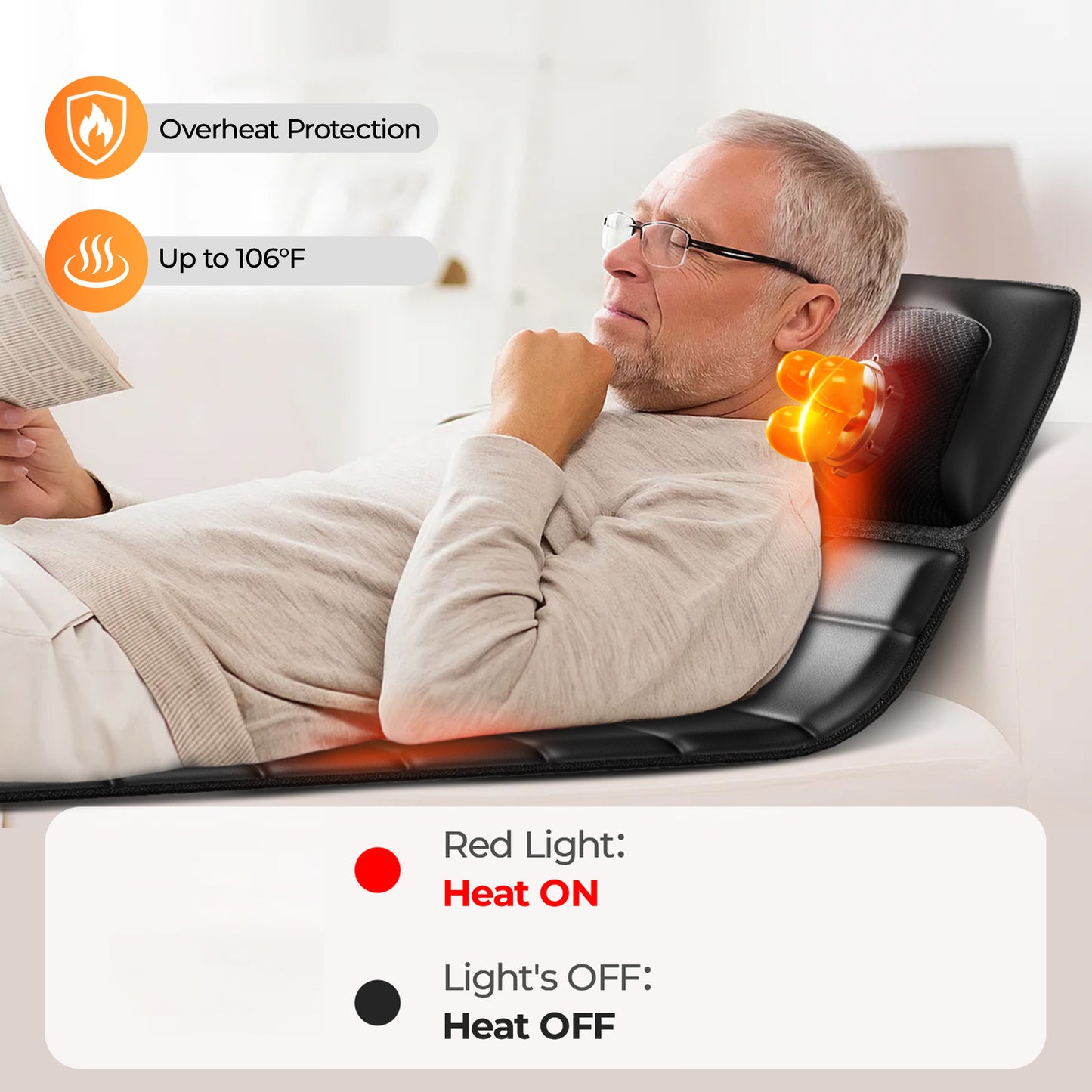 Foldable Massage Mattress Controller With Smart Heating And Timer, Perfect For Full-body Relaxation At Home, Portable And Convenient For Home Use This Item Is Not Allowed For Sale On Amazon