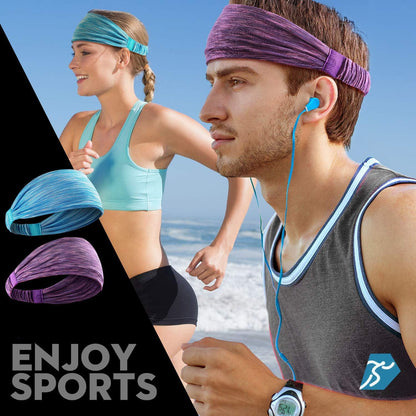 5-Piece Women's Anti-Slip Sports Sweat-Absorbing Headbands Elastic Yoga Fitness Running Headbands Unisex