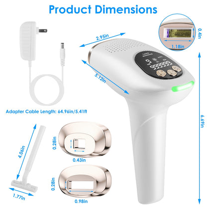 3 In 1 Ice Cooling Laser Hair Removal Painless Permanent At-Home IPL Hair Removal With 999,999 Flashes 9 Energy Levels 2 Modes For Armpits Legs Arms Bikini Line