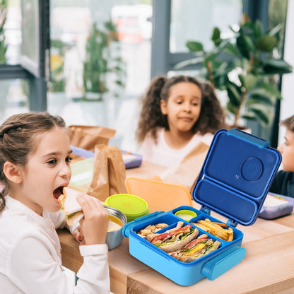 1Pc Kids Lunch Box Thermal Lunch Container With Insulated Storage Bag 2 Compartments Spoon Fork Case Food Safe Spill Resistant