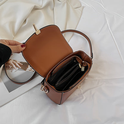 PU Women's Shoulder Bag, Large Capacity, Comfortable And Versatile, Small Square Bag, Commuting Fashion, Simple Crossbody Bag