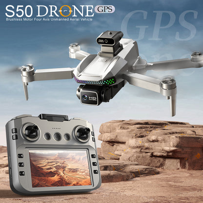 S50 PRO GPS Drone With 2 Batteries, 4.5-inch Large Screen Remote, Real-Time HD Camera, Obstacle Avoidance, Extended Flight Time