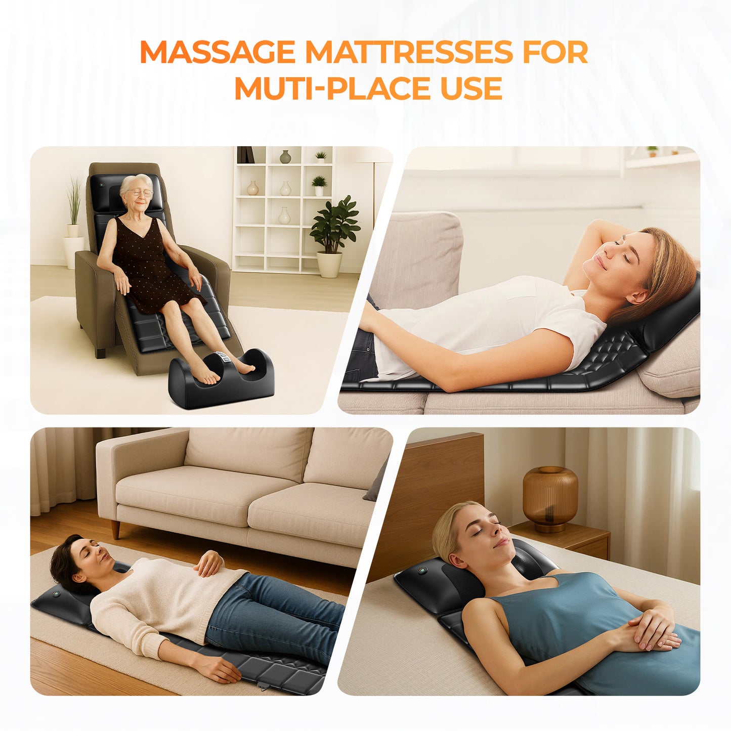 Foldable Massage Mattress Controller With Smart Heating And Timer, Perfect For Full-body Relaxation At Home, Portable And Convenient For Home Use This Item Is Not Allowed For Sale On Amazon