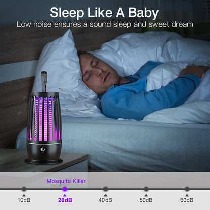 1Pc Rechargeable Mosquito Killer Lamp Bug Zapper With Night Light Strap Mosquito Catcher With Max 1615Square Feet Range UV Light For Indoor Outdoor