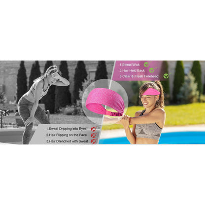 5-Piece Women's Anti-Slip Sports Sweat-Absorbing Headbands Elastic Yoga Fitness Running Headbands Unisex